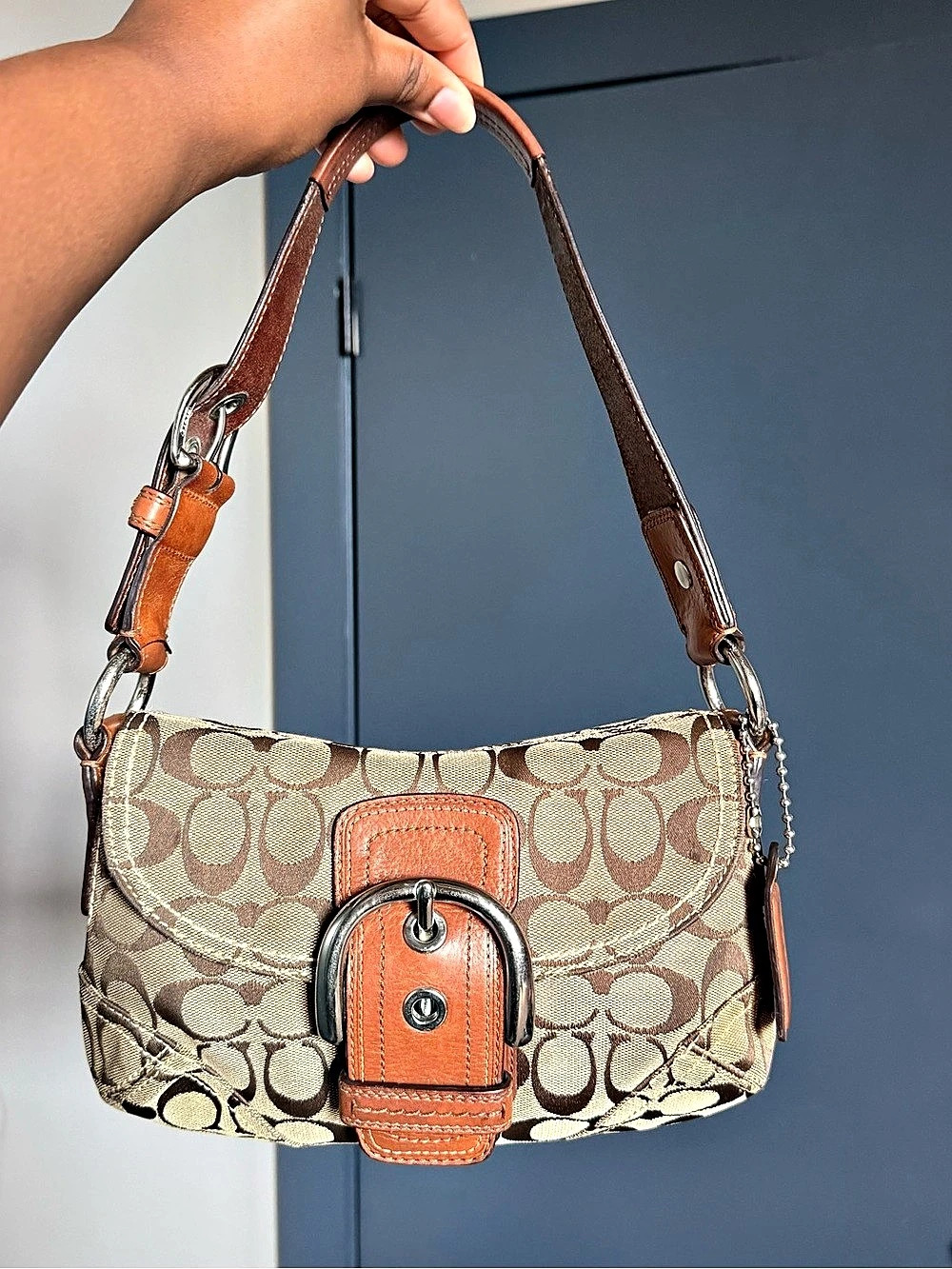 Coach SoHo Tan Signature Mini Bag